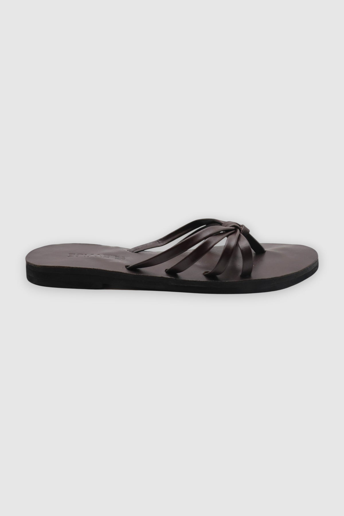 LEWIJE Coogee leather sandal in espresso brown, side profile