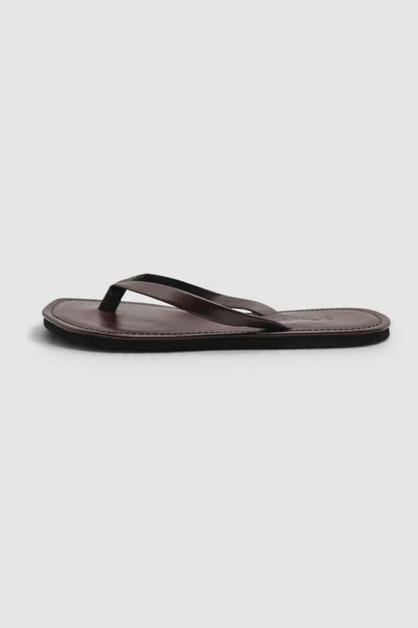 LEWIJE Mirissa flip flop in espresso brown, side profile